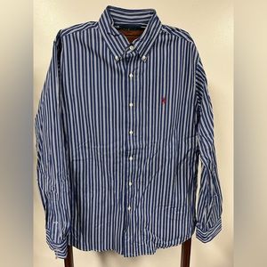 Ralph Lauren Striped blue/white long sleeve dress shirt - Men’s L